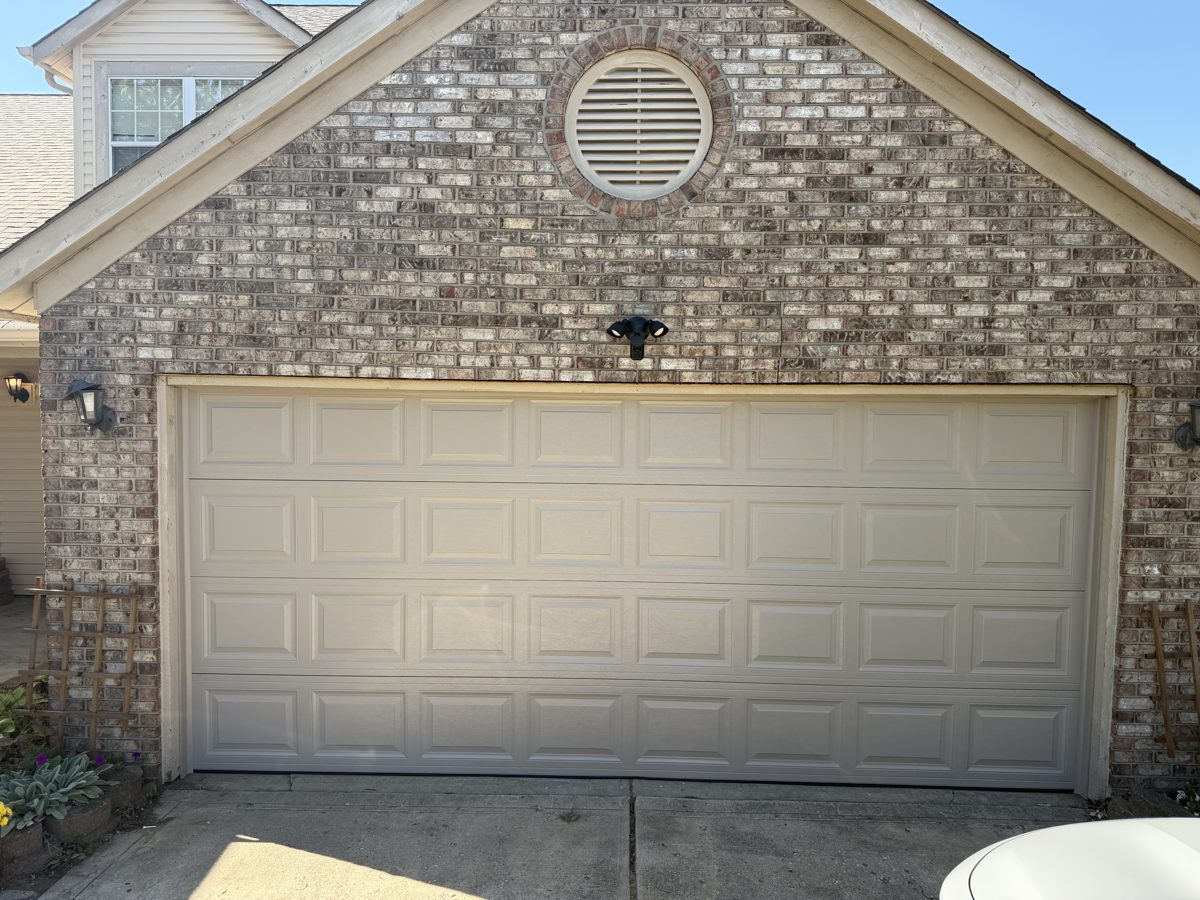 New doorLink 510 raised panel garage door in Sandstone installed in Avon