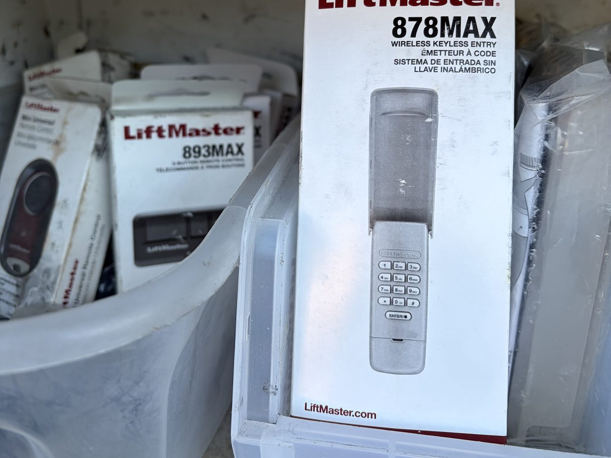 LiftMaster keypads and remotes stocked on the truck